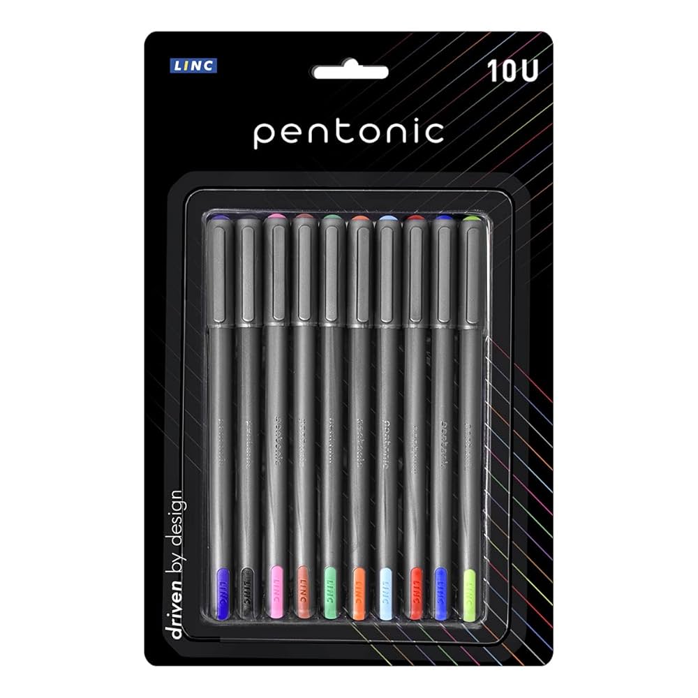 Linc Pentonic Multi Ink Colour Ball Pens - Multicolour (Pack of 10) - Buy Online at Indezaar