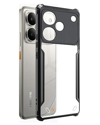 Realme P4 Back Cover | Transparent Crystal Clear Hard PC Back Case with TPU Bumper, Drop Protection Case Cover for Realme P4 - Buy Online at Indezaar
