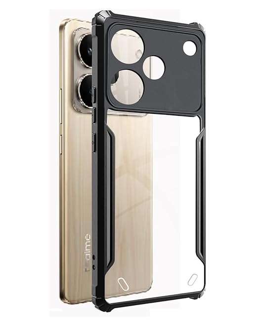 Realme P4 Pro Back Cover | Transparent Crystal Clear Hard PC Back Case with TPU Bumper, Drop Protection Case Cover for Realme P4 Pro - Buy Online at Indezaar