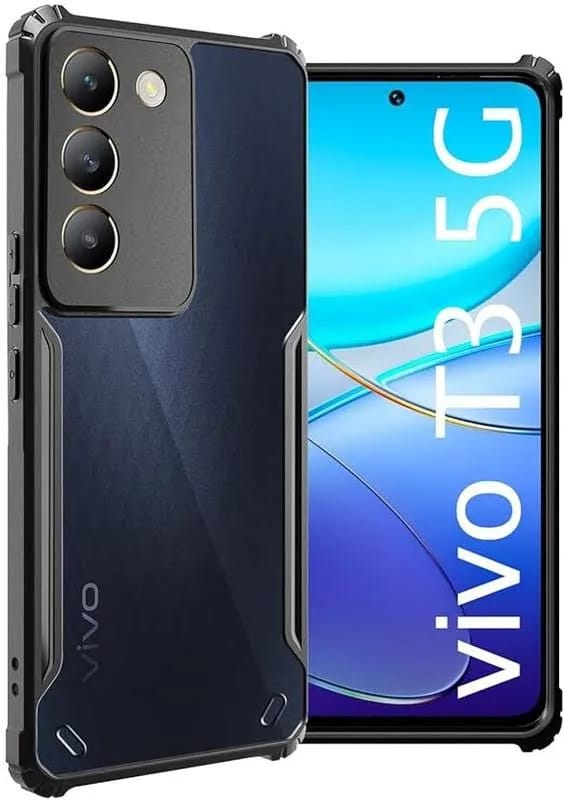 Back Cover For Vivo T3 5g Back Cover | Transparent Crystal Clear Hard Pc Back Case - Buy Online at Indezaar