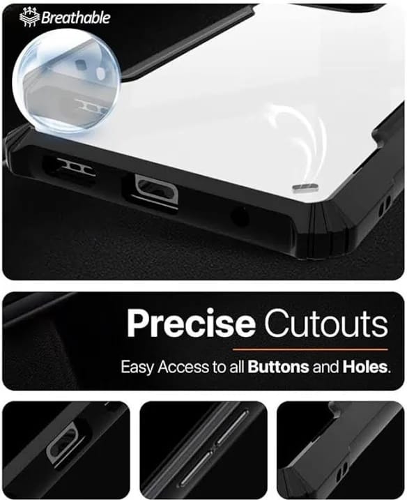 Vivo V40 5G / V40 Pro 5G / T3 Ultra 5G Back Cover | Transparent Crystal Clear Hard PC Back Case with TPU Bumper, Drop Protection Case Cover for Vivo V40 5G / V40 Pro 5G / T3 Ultra 5G Image 2