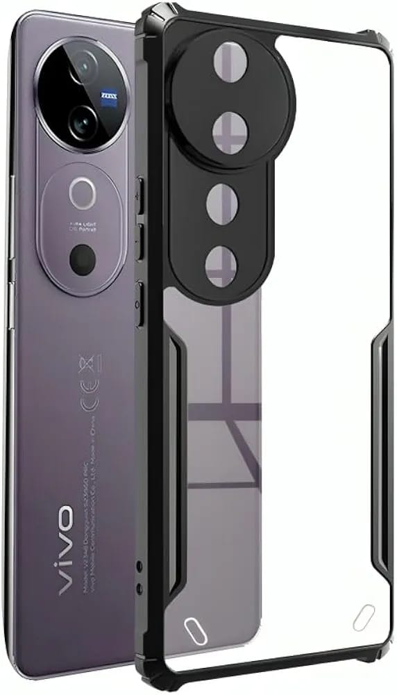 Vivo V40 5G / V40 Pro 5G / T3 Ultra 5G Back Cover | Transparent Crystal Clear Hard PC Back Case with TPU Bumper, Drop Protection Case Cover for Vivo V40 5G / V40 Pro 5G / T3 Ultra 5G - Buy Online at Indezaar