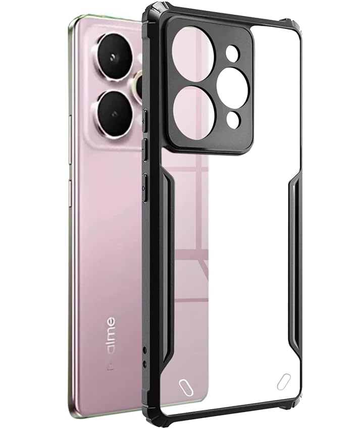 Realme 15 Back Cover | Transparent Crystal Clear Hard PC Back Case with TPU Bumper, Drop Protection Case Cover for Realme 15 - Buy Online at Indezaar