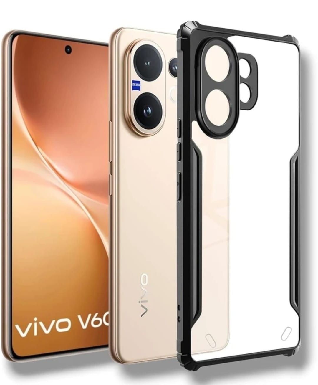 Premium Transparent Shockproof Back Cover for Vivo V60 5G – Stylish Protection with Clear Elegance! - Buy Online at Indezaar