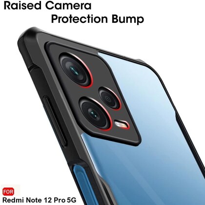 Shockproof Back Cover for Redmi Note 12 Pro 5G (Transparent Black Border) Image 3