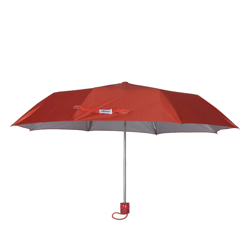 ORANGE 3 Fold Mono Silver Manual Opening Umbrella | Colour:-orange Image 2