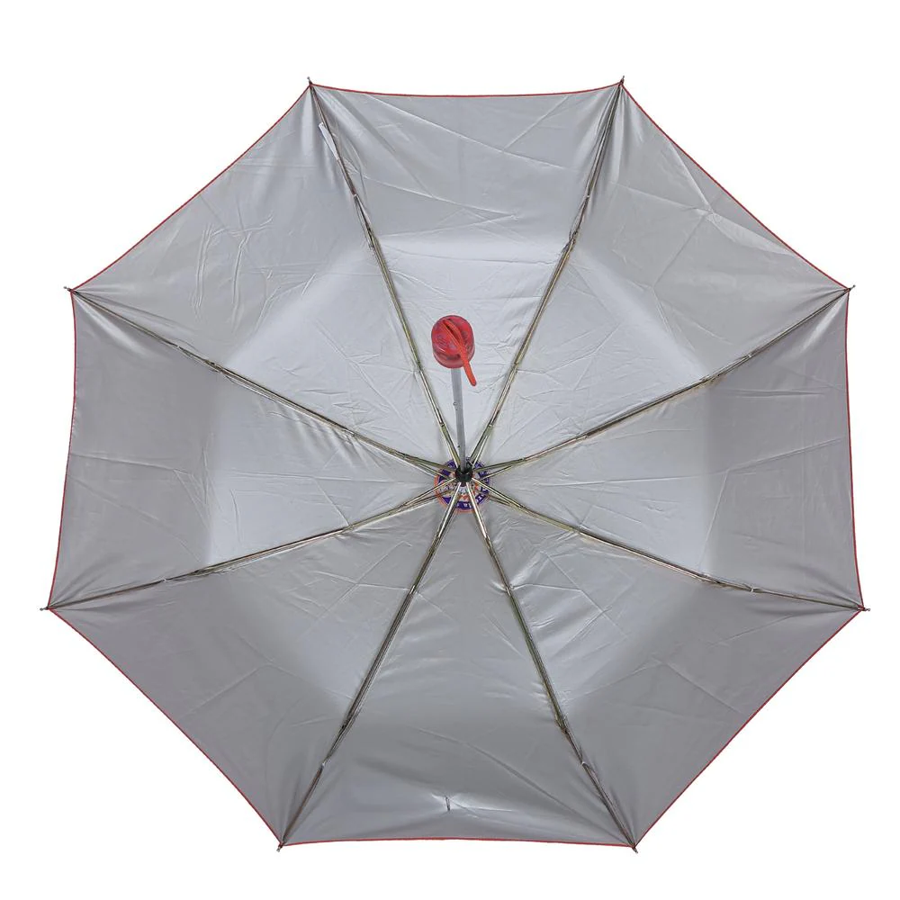 ORANGE 3 Fold Mono Silver Manual Opening Umbrella | Colour:-orange Image 3