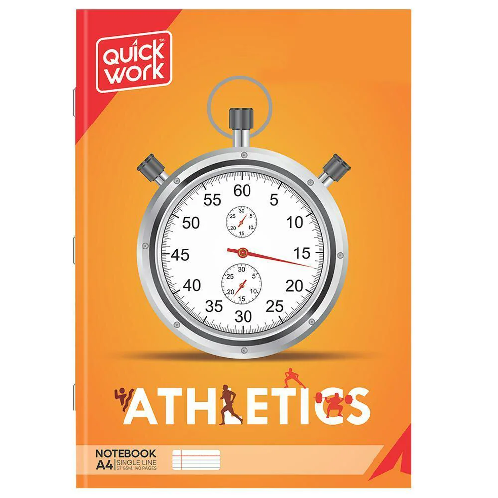 Quickwork A4 Binded Single Line Notebook – 140 Pages (Pack of 5) Image 4