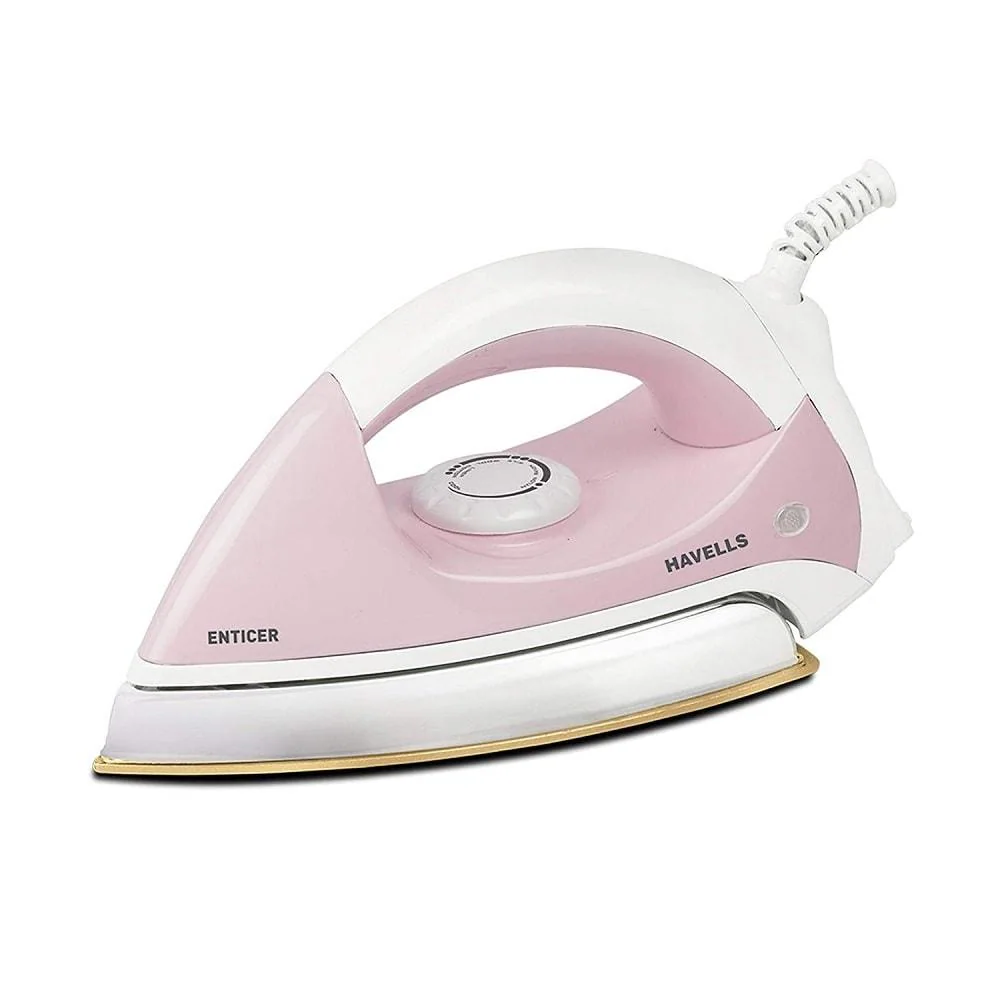 Havells Enticer 1000W Dry Iron with 360° Swivel & PTFE Soleplate (Rose Pink) - Buy Online at Indezaar