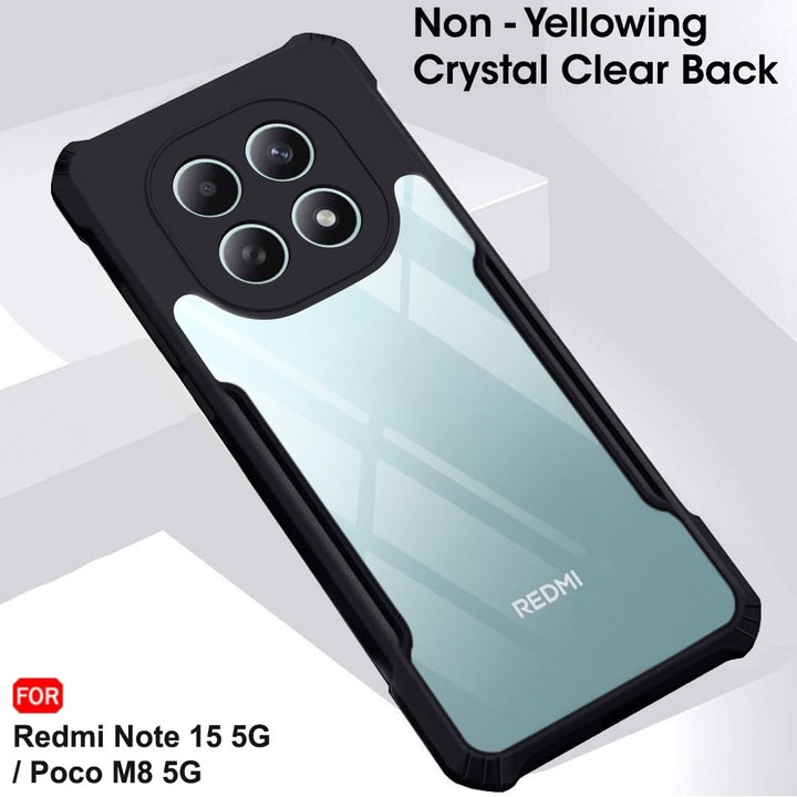 Back Cover for Redmi Note 15 5G / Poco M8 5G – Black Fiber Grip Case (Shockproof & Slim) Image 4