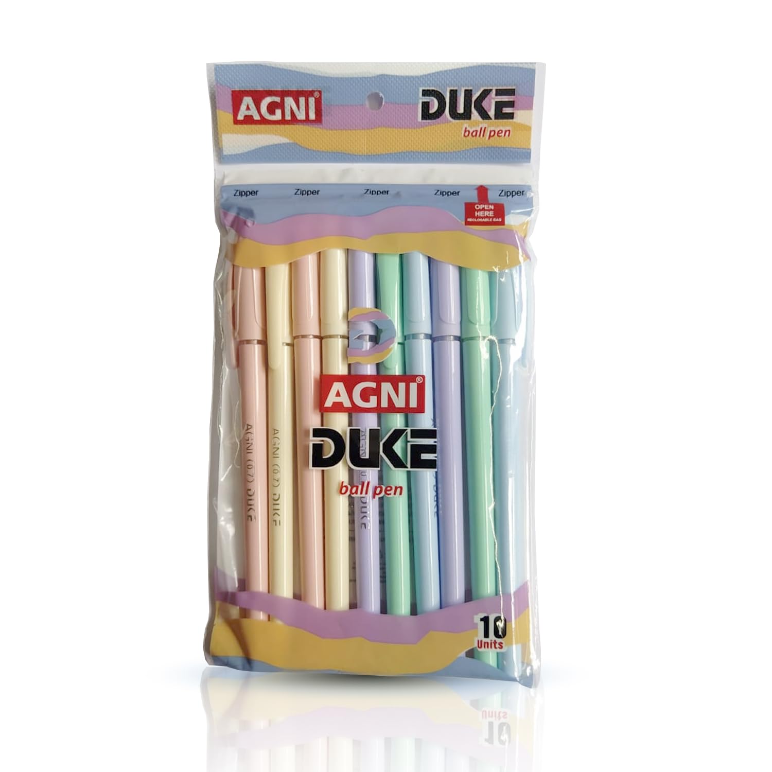 AGNI Duke Ball Pen | Blue Pen | Pack of 10 Units x 10 Packet | 0.7 mm Tip Size | Ideal for Students and Professionals | Best for School - Buy Online at Indezaar